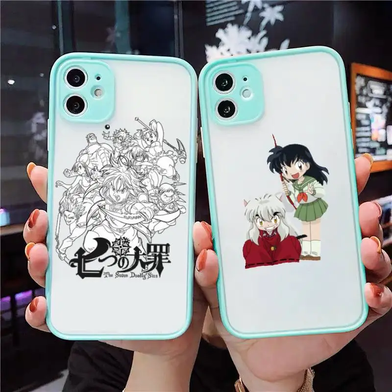 Cartoon Inuyasha Phone Case For iPhone 12 11 Mini Pro XR XS Max 7 8 Plus X Matte transparent blue Cover
Cartoon Inuyasha Phone Case For iPhone 12 11 Mini Pro XR XS Max 7 8 Plus X Matte transparent blue Cover