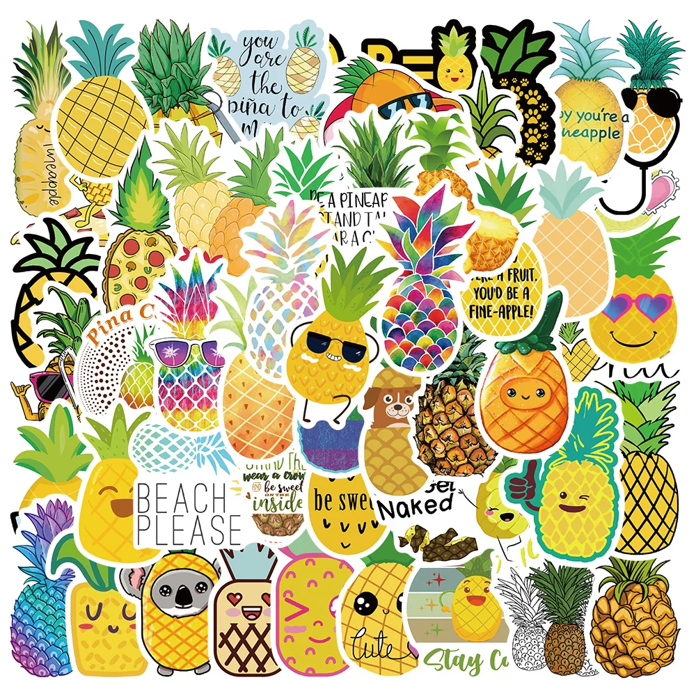 50pcs Cartoon Pineapple Little Fresh Stickers DIY Luggage Laptop Bicycle Skateboard Waterproof PVC Graffiti Kid's Toy Stickers
50pcs Cartoon Pineapple Little Fresh Stickers DIY Luggage Laptop Bicycle Skateboard Waterproof PVC Graffiti Kid's Toy Stickers