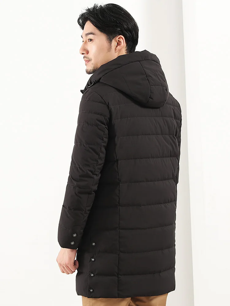 CHERICOM New down jacket men's casual hooded drawstring solid color mid-length men's down 239523
CHERICOM New down jacket men's casual hooded drawstring solid color mid-length men's down 239523