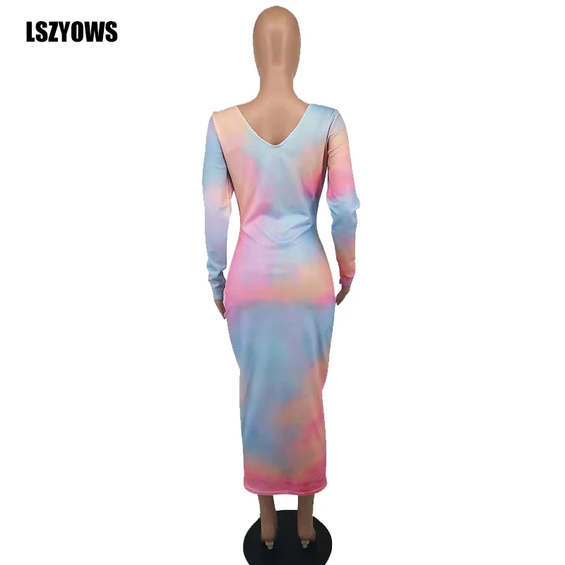 2021 Tie Dye Print Midi Dress Women Sexy V Neck Long Sleeve Zipper Up Bodycon Dress Spring Party Club Birthday Clothes Vestidos
2021 Tie Dye Print Midi Dress Women Sexy V Neck Long Sleeve Zipper Up Bodycon Dress Spring Party Club Birthday Clothes Vestidos