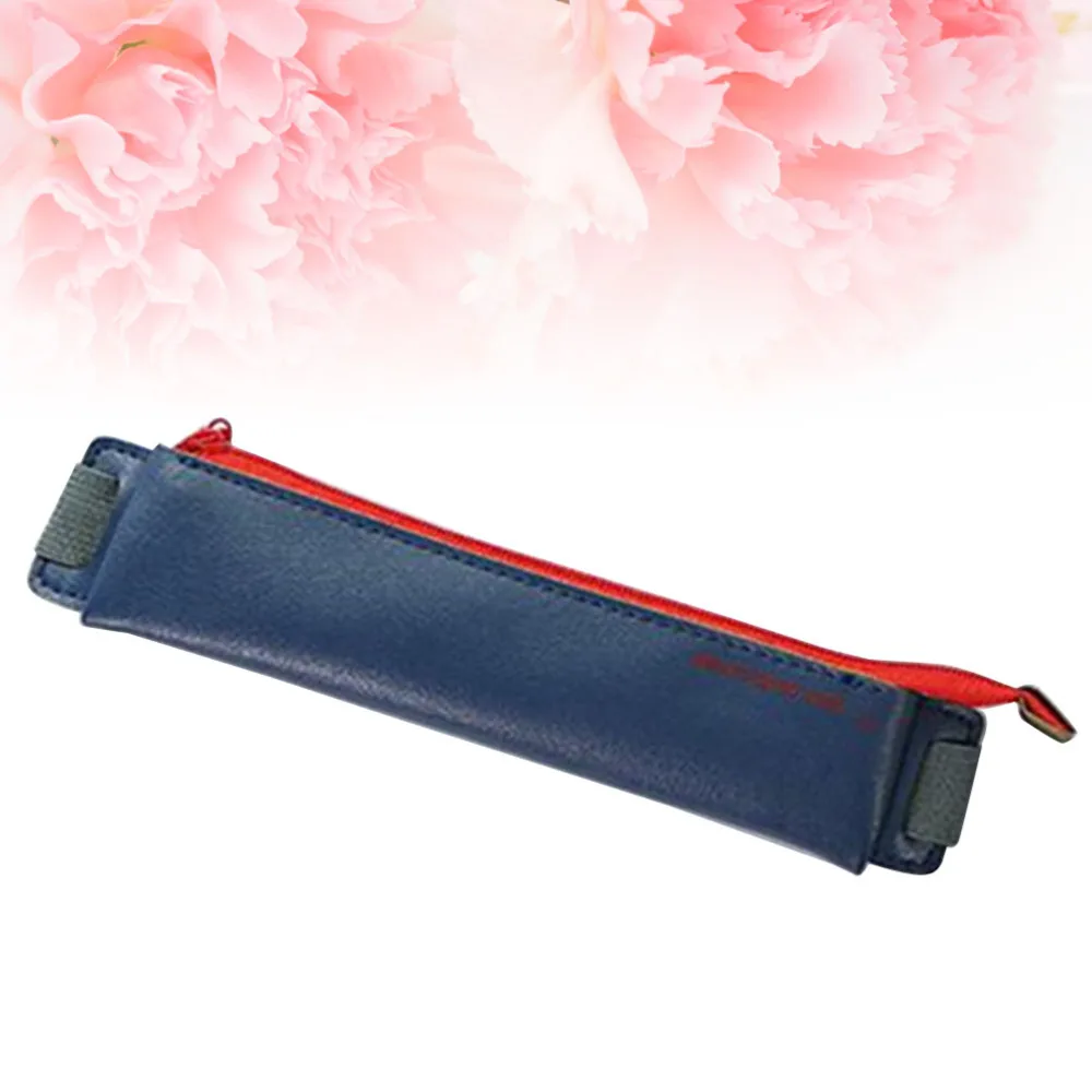 1pc Mini Pen Holder Business Leather Pen Case Zipper Pen Pouch Pen Storage Bag for Home Office School