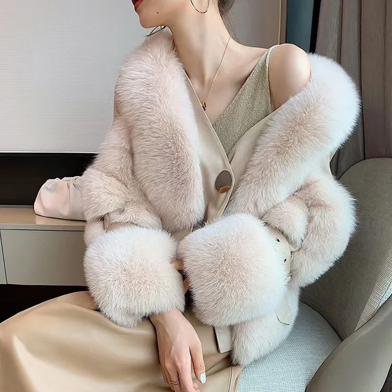Natural Fox Fur Patchwork Sheep Skin Coat Jackets Women Female Genuine Leather Real Fur Short Outwear Warm Thick Winter Clothes
Natural Fox Fur Patchwork Sheep Skin Coat Jackets Women Female Genuine Leather Real Fur Short Outwear Warm Thick Winter Clothes