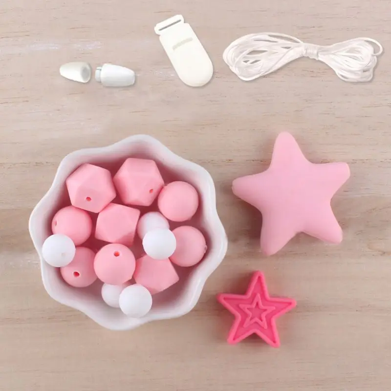 Silicone Beads Set DIY Baby Teething Molar Toy Infants Necklace Bracelet Teether Pacifier Chain Making Accessories Q1FE 
Silicone Beads Set DIY Baby Teething Molar Toy Infants Necklace Bracelet Teether Pacifier Chain Making Accessories Q1FE