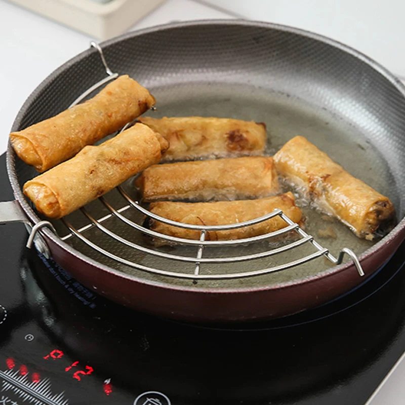 24/26/28/30/32cm Semi-Circular Frying Pan Oil Drain Rack Shelf Durable Rust-proof Stainless Steel Heat-resistance Oil Drain Rack
24/26/28/30/32cm Semi-Circular Frying Pan Oil Drain Rack Shelf Durable Rust-proof Stainless Steel Heat-resistance Oil Drain Rack