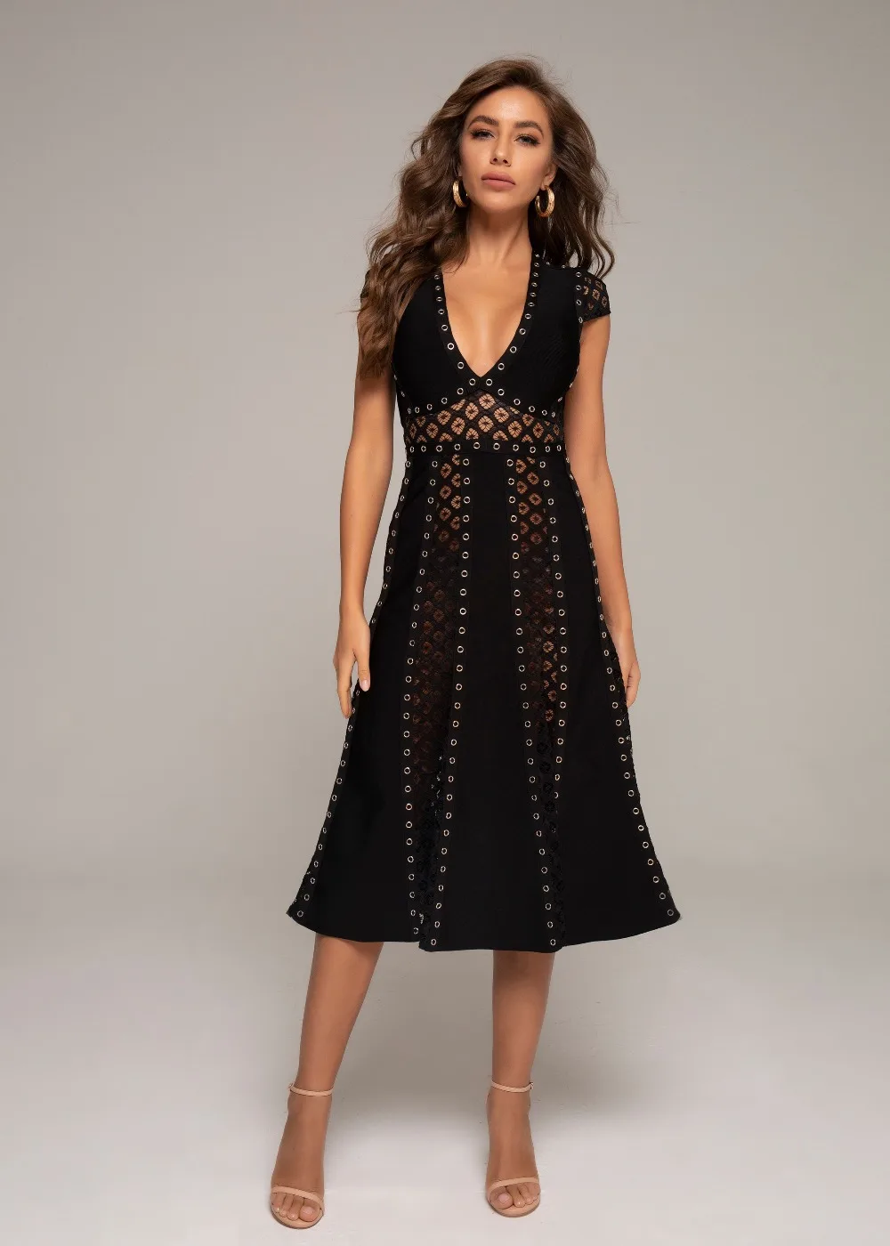 2020 New Women Elegant black v neck short sleeve Vestidos Celebrity party bandage dress wholesale
2020 New Women Elegant black v neck short sleeve Vestidos Celebrity party bandage dress wholesale