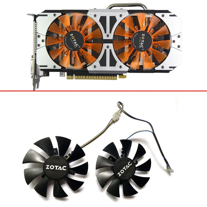 NEW 2PCS 85mm 4PIN GA91S2H DIY GTX 750Ti GPU Fan For ZOTAC GTX 750Ti-2GD5 Thunderbolt Edition HA GTX 970-4GD5 Destroyer GTX 770 
NEW 2PCS 85mm 4PIN GA91S2H DIY GTX 750Ti GPU Fan For ZOTAC GTX 750Ti-2GD5 Thunderbolt Edition HA GTX 970-4GD5 Destroyer GTX 770