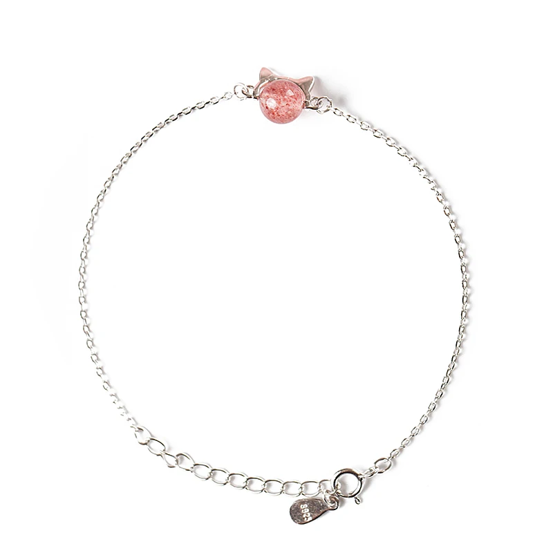 Kitty Pink Crystal Bracelet Female Sterling Silver Korean-style Student Minimalist Personality Good Luck Bracelet Attracting
Kitty Pink Crystal Bracelet Female Sterling Silver Korean-style Student Minimalist Personality Good Luck Bracelet Attracting