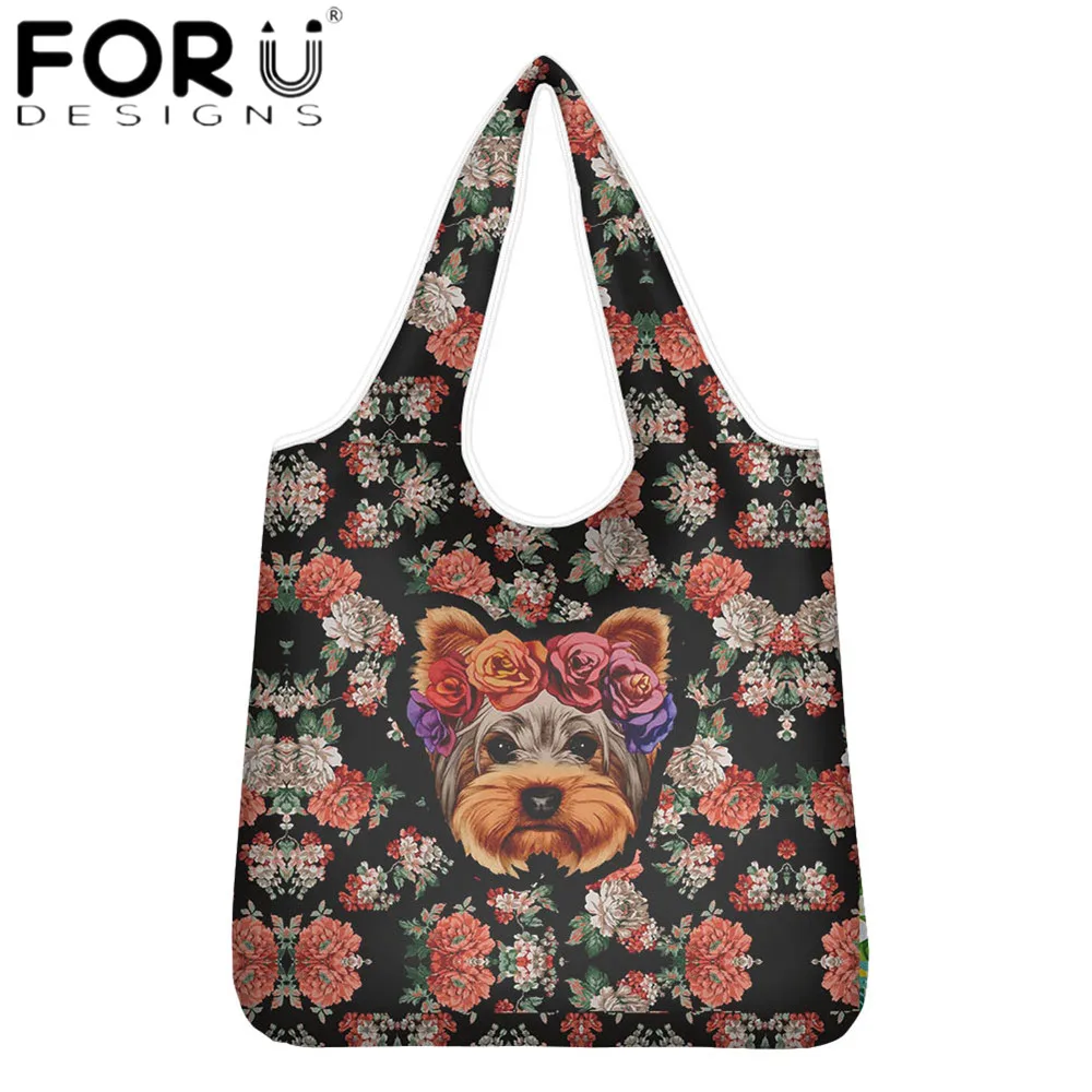 FORUDESIGNS модная женская складная сумка с цветочным принтом Yorkie Dog, переработанная Повседневная вместительная сумка через плечо для покупок
FORUDESIGNS модная женская складная сумка с цветочным принтом Yorkie Dog, переработанная Повседневная вместительная сумка через плечо для покупок