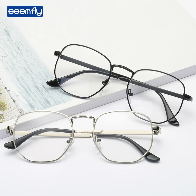 

Seemfly Polygon Metal Reading Glasses Clear Lens Presbyopic Eyeglasses Optical Spectacle With Diopter +1.0to+4.0 For Women&Men