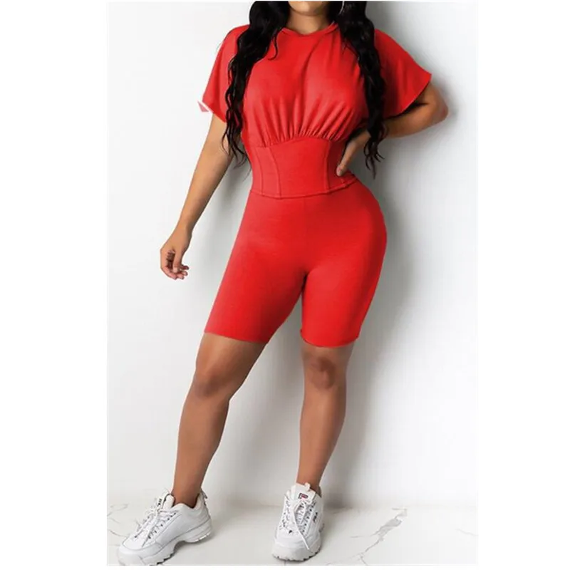 Summer Women Sports Set Short Sleeve T-shirts Shorts Outfit Workout Clothes Tracksuit Close-Fitting Clothing Female Slim Outfits
Summer Women Sports Set Short Sleeve T-shirts Shorts Outfit Workout Clothes Tracksuit Close-Fitting Clothing Female Slim Outfits