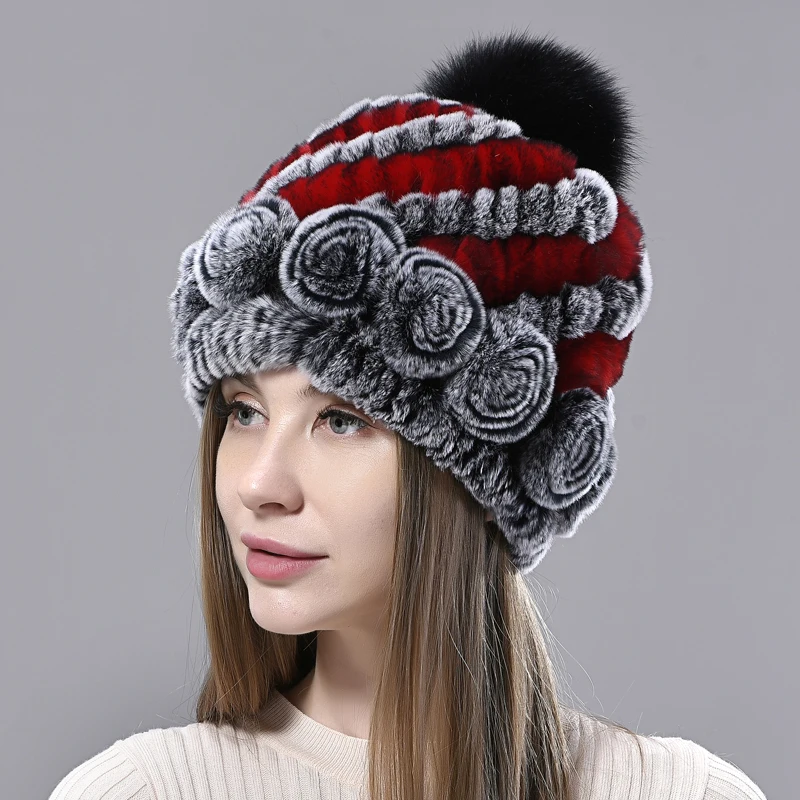 Natural Rex Rabbit Fur Hats Women Knitted Beanies Woolen Lining Fox Fur Pompom Warm Female Winter Hat
Natural Rex Rabbit Fur Hats Women Knitted Beanies Woolen Lining Fox Fur Pompom Warm Female Winter Hat