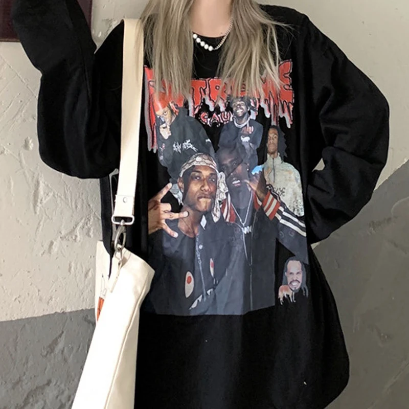 Fashion Causal Y2K Women's T-shirt American Hip-hop Print Long Sleeve Tops Female Women Clothing High Streetwear Autumn Shirt
Fashion Causal Y2K Women's T-shirt American Hip-hop Print Long Sleeve Tops Female Women Clothing High Streetwear Autumn Shirt