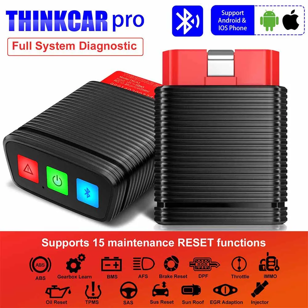 ThinkCar Pro New Car Diagnostic Tool 15 Reset Service Function Bluetooth OBD2 Scanner Professional Easydiag PK Autel AP200
ThinkCar Pro New Car Diagnostic Tool 15 Reset Service Function Bluetooth OBD2 Scanner Professional Easydiag PK Autel AP200