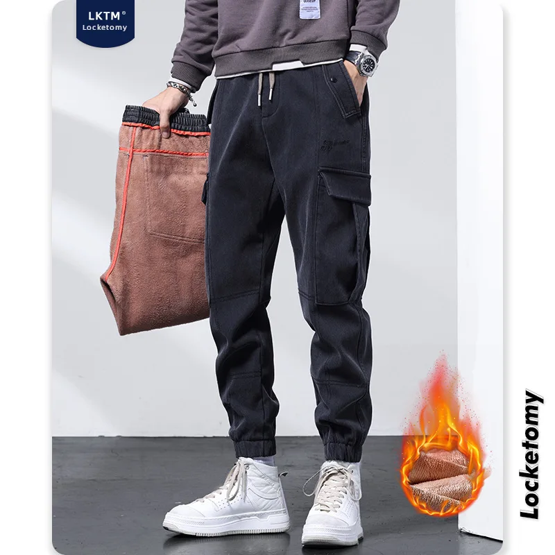 Men's Casual Pants Winter Warmth and Velvet Thickening Trousers Men's Loose Multi-pocket Drawstring Overalls спортивные штаны
Men's Casual Pants Winter Warmth and Velvet Thickening Trousers Men's Loose Multi-pocket Drawstring Overalls спортивные штаны