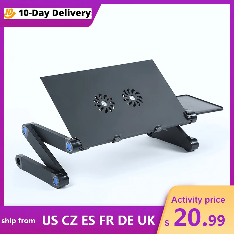 Aluminium Adjustable Laptop Stand Portable Laptop Table for Bed Office Folding Standing Desk with 2 Cooling Fans Mouse Pad
Aluminium Adjustable Laptop Stand Portable Laptop Table for Bed Office Folding Standing Desk with 2 Cooling Fans Mouse Pad