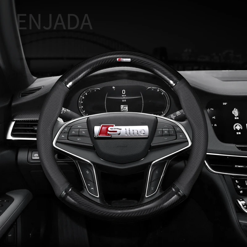 Leather Car Steering Wheel Cover WIth SLINE Logos For Audi Sline S3 S4 S5 S6 S7 S8 SQ5 SQ7 SQ8 TT RS TTS RSQ8 A4 A6 A8 Q5 Q7 Q8
Leather Car Steering Wheel Cover WIth SLINE Logos For Audi Sline S3 S4 S5 S6 S7 S8 SQ5 SQ7 SQ8 TT RS TTS RSQ8 A4 A6 A8 Q5 Q7 Q8