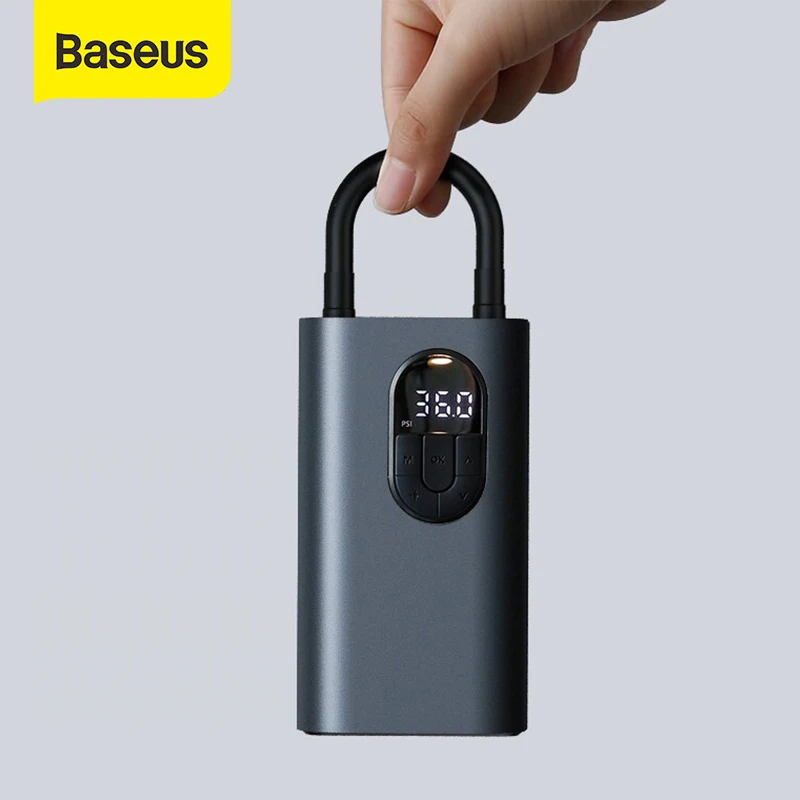 Портативный автомобильный воздушный компрессор Baseus 150 PSI цифровой насос для шин 12