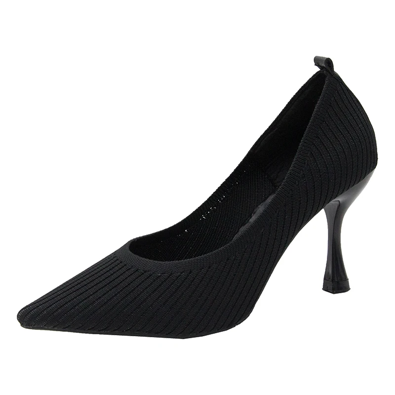 Fashion Black High Heels 2019 New Shallow Mouth Women's Shoes Professional Work Shoes Pointed Toe Stiletto Knitted Single Shoes 
Fashion Black High Heels 2019 New Shallow Mouth Women's Shoes Professional Work Shoes Pointed Toe Stiletto Knitted Single Shoes