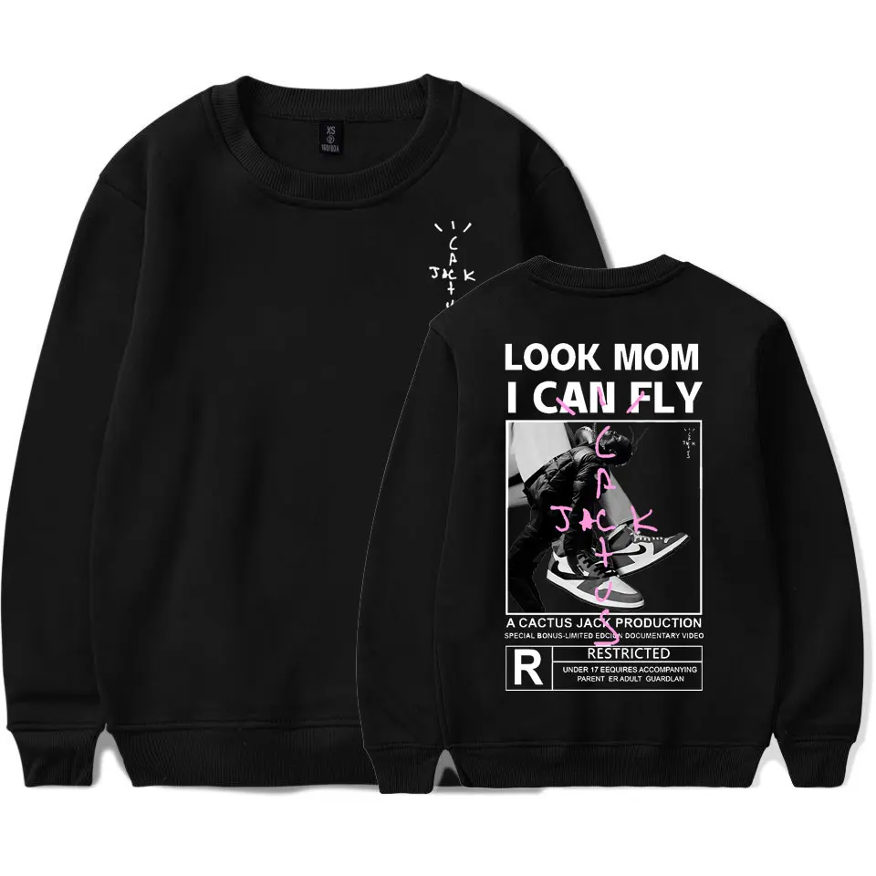 Hip Hop Rapper Cactus Jack Streetwear Travis Scott Clothing Men Women Pullovers LOOK MOM I CAN FLY Letter Logo Print Sweatshirt
Hip Hop Rapper Cactus Jack Streetwear Travis Scott Clothing Men Women Pullovers LOOK MOM I CAN FLY Letter Logo Print Sweatshirt