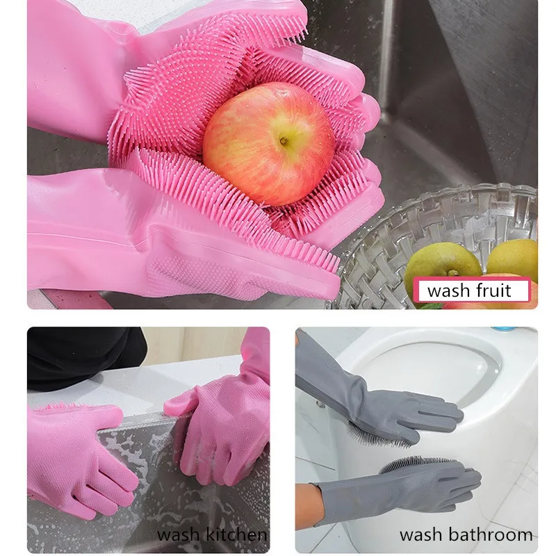Magic Silicone Dishwashing Gloves 1 Pair Kitchen Washing Sponge Household Rubber Scrubber Cleaning Gloves Cooking Gloves
Magic Silicone Dishwashing Gloves 1 Pair Kitchen Washing Sponge Household Rubber Scrubber Cleaning Gloves Cooking Gloves