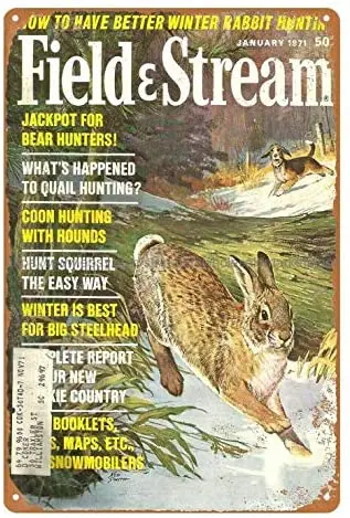 Outdoor Man 1971 Rabbit Hunting Poster Retro Tin Sign for Wall Decoration Crafts Metal Tin Sign 8x12inch
Outdoor Man 1971 Rabbit Hunting Poster Retro Tin Sign for Wall Decoration Crafts Metal Tin Sign 8x12inch