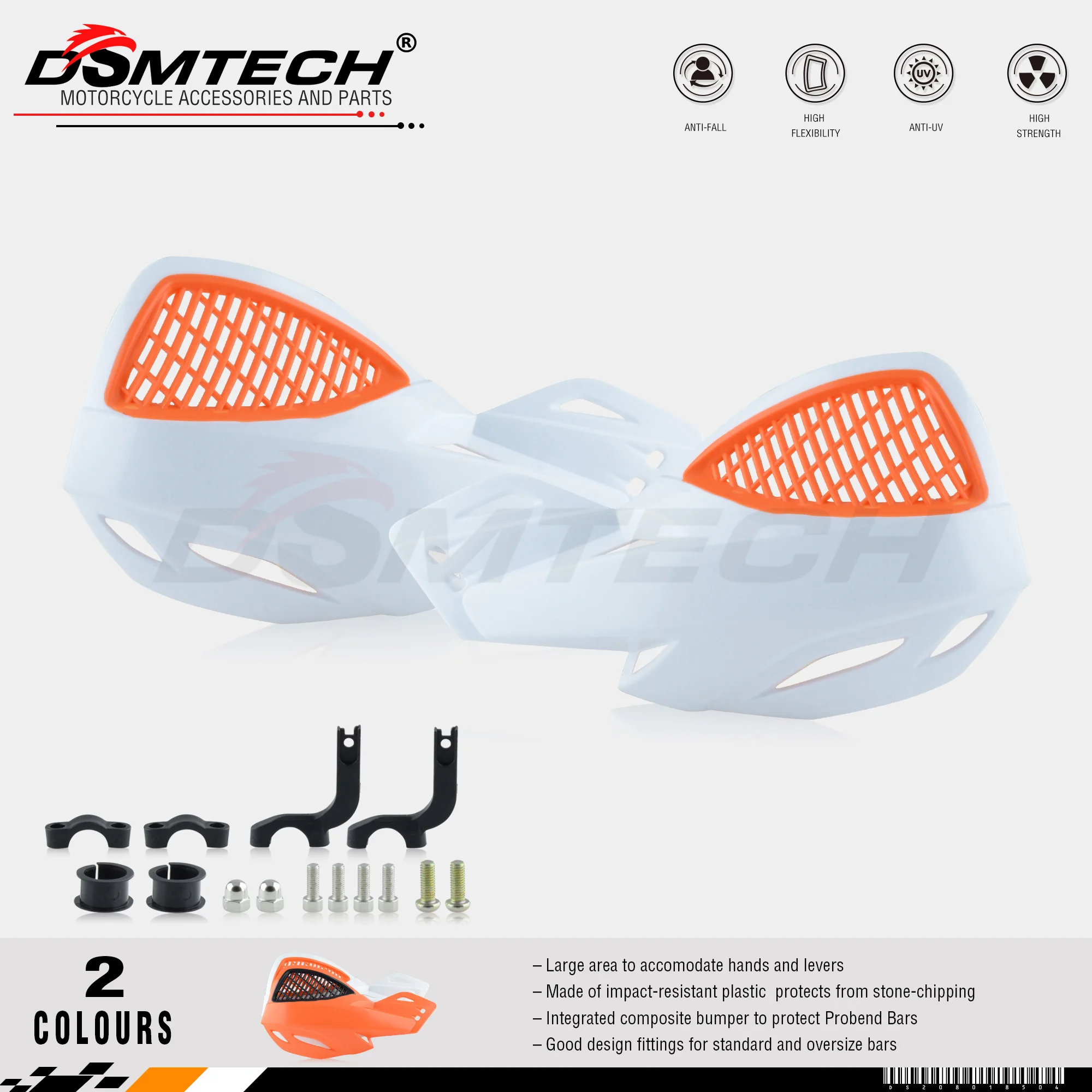 DSMTECH KT handguards for motorcycle fit for 7/8" 22mm Handlebar 1-1/8 28mm Fat Bar CR XR YZ WR EX TTR CRF WRF EXC DRZ
DSMTECH KT handguards for motorcycle fit for 7/8" 22mm Handlebar 1-1/8 28mm Fat Bar CR XR YZ WR EX TTR CRF WRF EXC DRZ