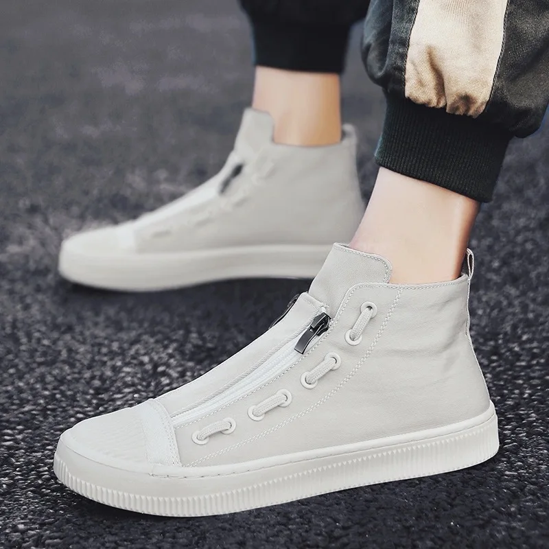 2021 Spring Autumn High Quality Leather Casual Shoes Men Buckle Ankle Fashion High Top Male Sneakers Zip Canvas Shoes
2021 Spring Autumn High Quality Leather Casual Shoes Men Buckle Ankle Fashion High Top Male Sneakers Zip Canvas Shoes