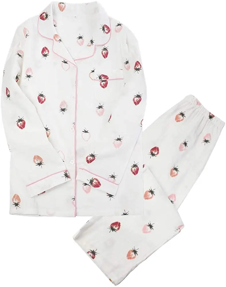 Shanghai Story Strawberry Print Cotton Pajamas Set for Women Long Sleeve Shirt + Pants PJS 3 Color
Shanghai Story Strawberry Print Cotton Pajamas Set for Women Long Sleeve Shirt + Pants PJS 3 Color