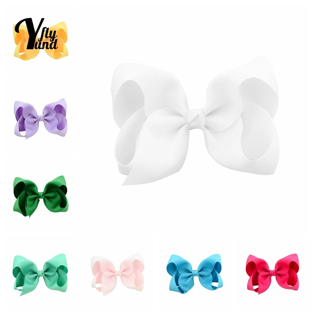 

Yundfly 10 CM Solid Color Grosgrain Ribbon Bowknot Baby Hairpins Cute Handmade Bows Duckbill Clip Kids Headwear Hair Accessories