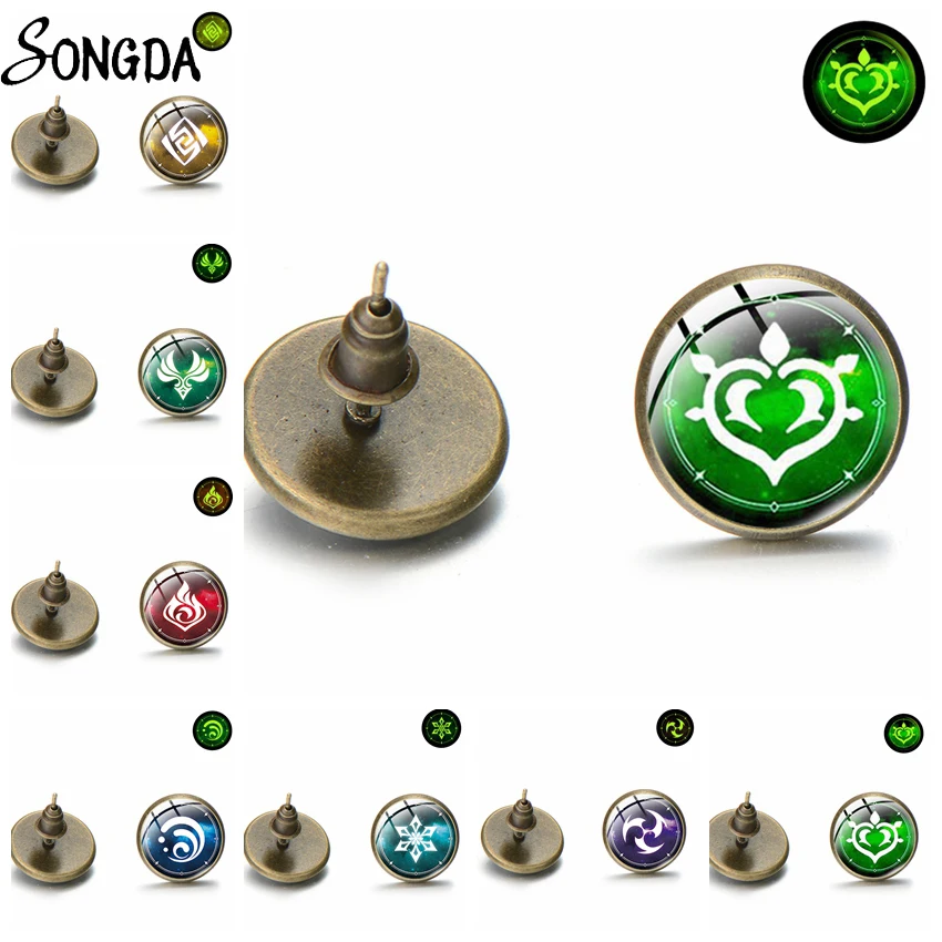Luminous Anime Genshin Impact Stud Earrings Round Eye of God Water Wind Thunder Fire Rock Ice Element Earring Studs Jewelry Gift
Luminous Anime Genshin Impact Stud Earrings Round Eye of God Water Wind Thunder Fire Rock Ice Element Earring Studs Jewelry Gift