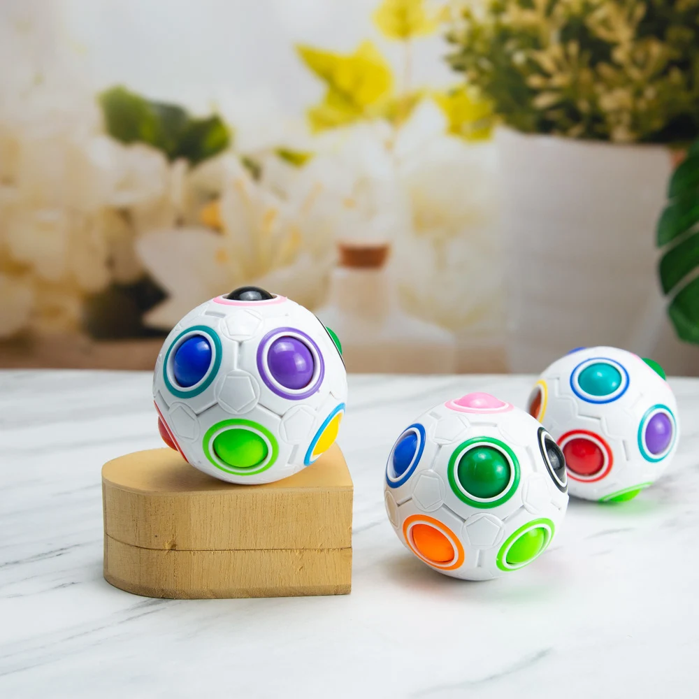 Antistress Cube Rainbow Ball Puzzles Football Magic Cube Educational Learning Toys for Children Adult Kids Stress Reliever Toys
Antistress Cube Rainbow Ball Puzzles Football Magic Cube Educational Learning Toys for Children Adult Kids Stress Reliever Toys