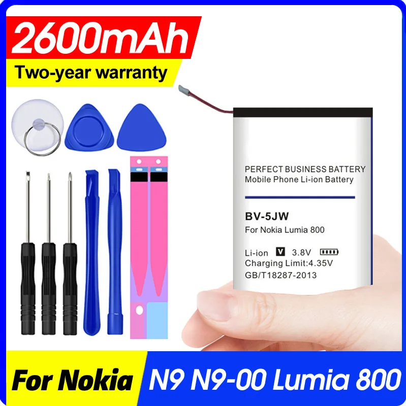 Аккумуляторная батарея для телефона Φ Nokia N70 N72 BV-5JW 5070 Lumia 800 800C N9 BL-5J 520 BV5JW Bateria |