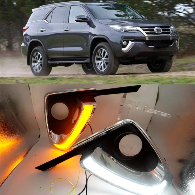 Автомобильный мигающий для Toyota Fortuner 2015 2016 DRL светодиодный дневные ходовые огни