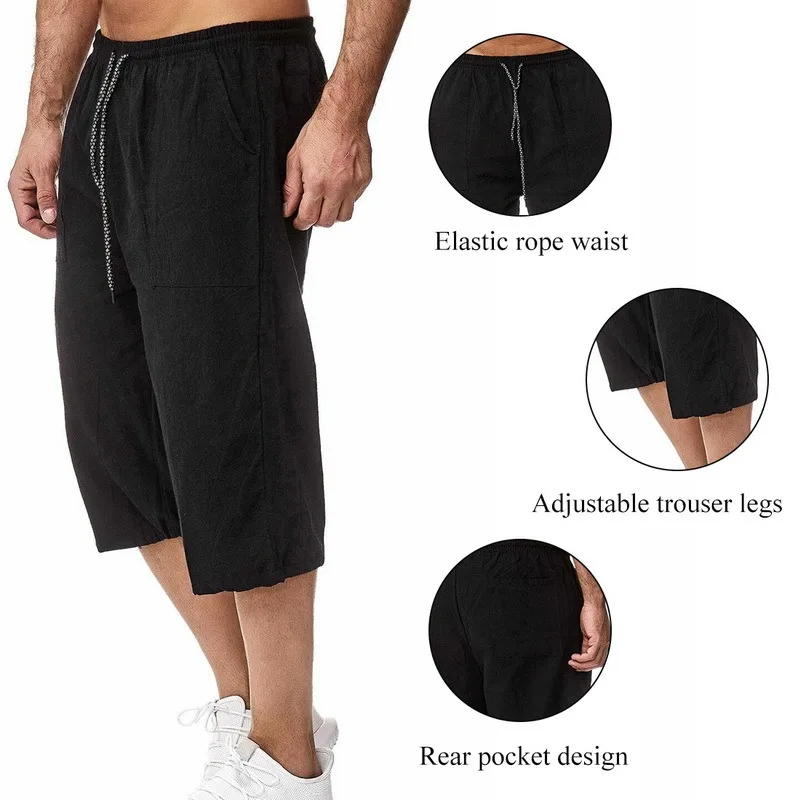

Los hombres pantalones de moda de verano Pantalones casuales T11cordn slido Pantalones de cintura elstica de algodn