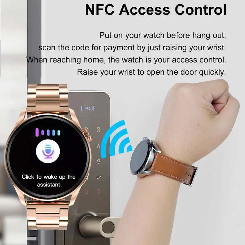 2022 Смарт-часы с NFC женские спортивные часы Bluetooth вызовами GPS-треком мужские