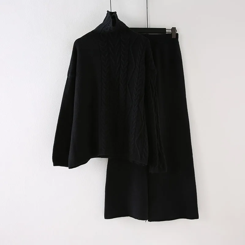 Solid Sweater + Pants Two-Piece Elegant Knitted Wide Leg Pants Set Spring Autumn 2 Piece Outfits for Women V145
Solid Sweater + Pants Two-Piece Elegant Knitted Wide Leg Pants Set Spring Autumn 2 Piece Outfits for Women V145
