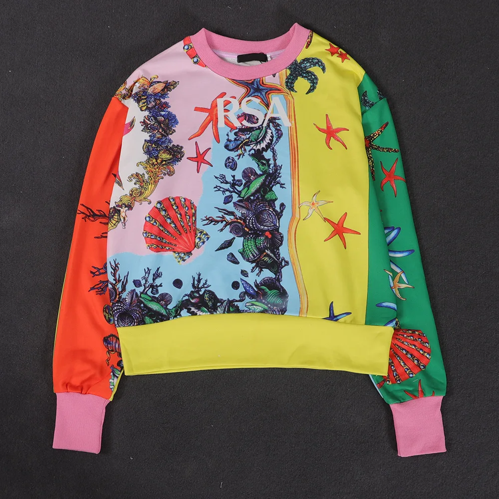 High Quality Vintage Sweater Female Starfish Shell Fall Winter New Loose Tide Fried Street Thin Print O-Neck Top Coat 2021
High Quality Vintage Sweater Female Starfish Shell Fall Winter New Loose Tide Fried Street Thin Print O-Neck Top Coat 2021