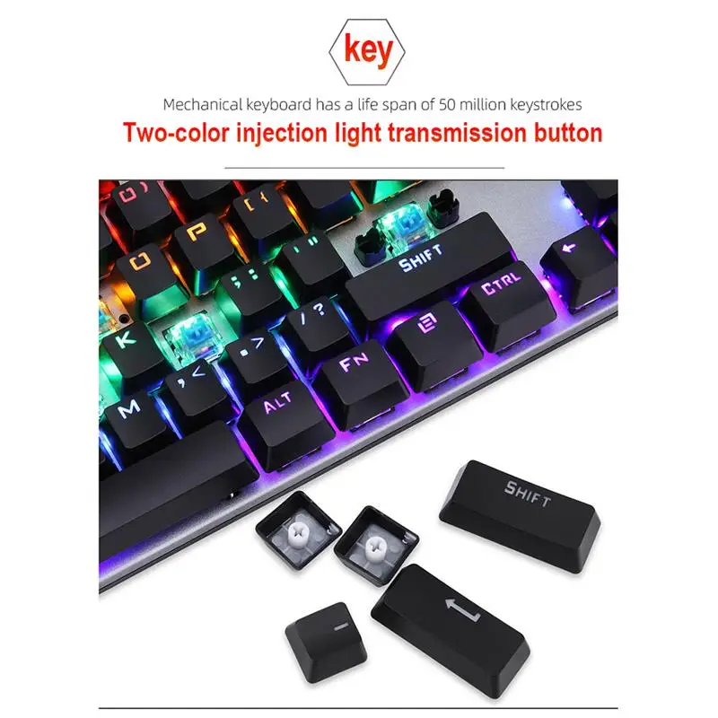 Wired Keyboard Mini Portable USB 104 Keys RGB LED Backlight Mechanical Gaming Keypad for Tablet Desktop PC Laptop
Wired Keyboard Mini Portable USB 104 Keys RGB LED Backlight Mechanical Gaming Keypad for Tablet Desktop PC Laptop