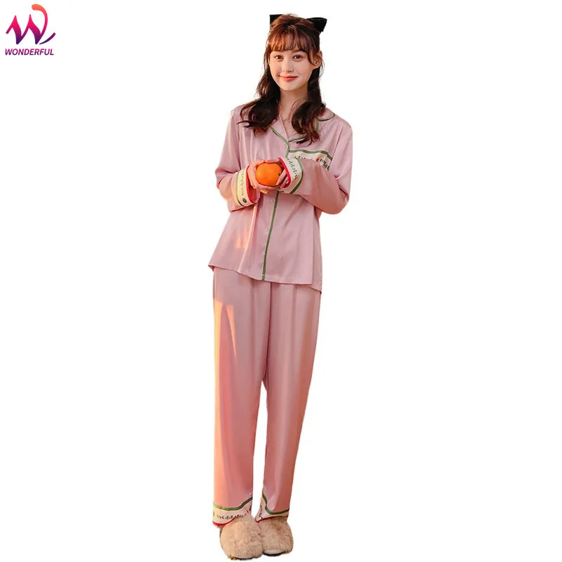 New Fashion Sleepwear Women's Pajamas Set Silk Satin Home Suit Woman Pijama Mujer Soft Slip Pyjamas Lounge Wear Home Clothes
New Fashion Sleepwear Women's Pajamas Set Silk Satin Home Suit Woman Pijama Mujer Soft Slip Pyjamas Lounge Wear Home Clothes