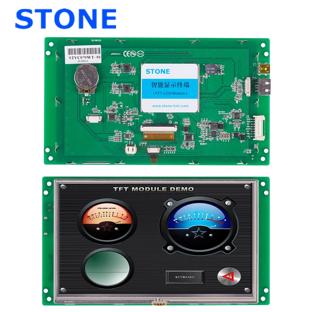 Open Frame LCD Display Panel 7" with Touch Controller + Program for Industrial Usage 
Open Frame LCD Display Panel 7" with Touch Controller + Program for Industrial Usage