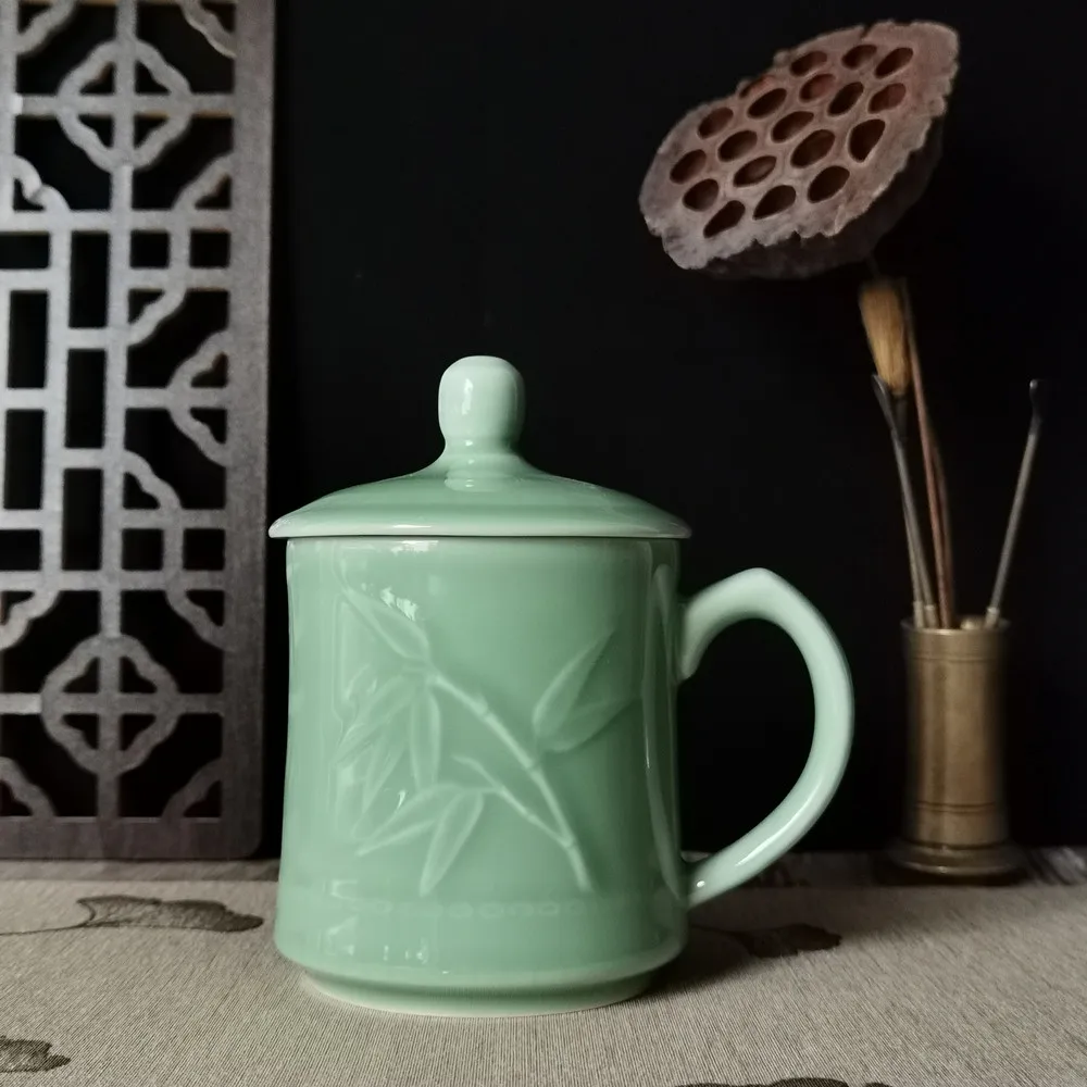 Coffee Mugs Cup with Lid 17oz Teacup Embossed with Bamboo Ceramic Drinkware Porcelain Tableware Microwave and Dishwasher Safe
Coffee Mugs Cup with Lid 17oz Teacup Embossed with Bamboo Ceramic Drinkware Porcelain Tableware Microwave and Dishwasher Safe