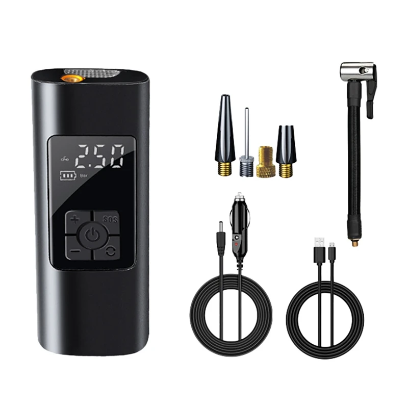 Car Air Compressor Inflatable Pump with LED Lamp for Motorcycle Bicycle Car Tyre Inflator Cordless Electric Air Pump
Car Air Compressor Inflatable Pump with LED Lamp for Motorcycle Bicycle Car Tyre Inflator Cordless Electric Air Pump