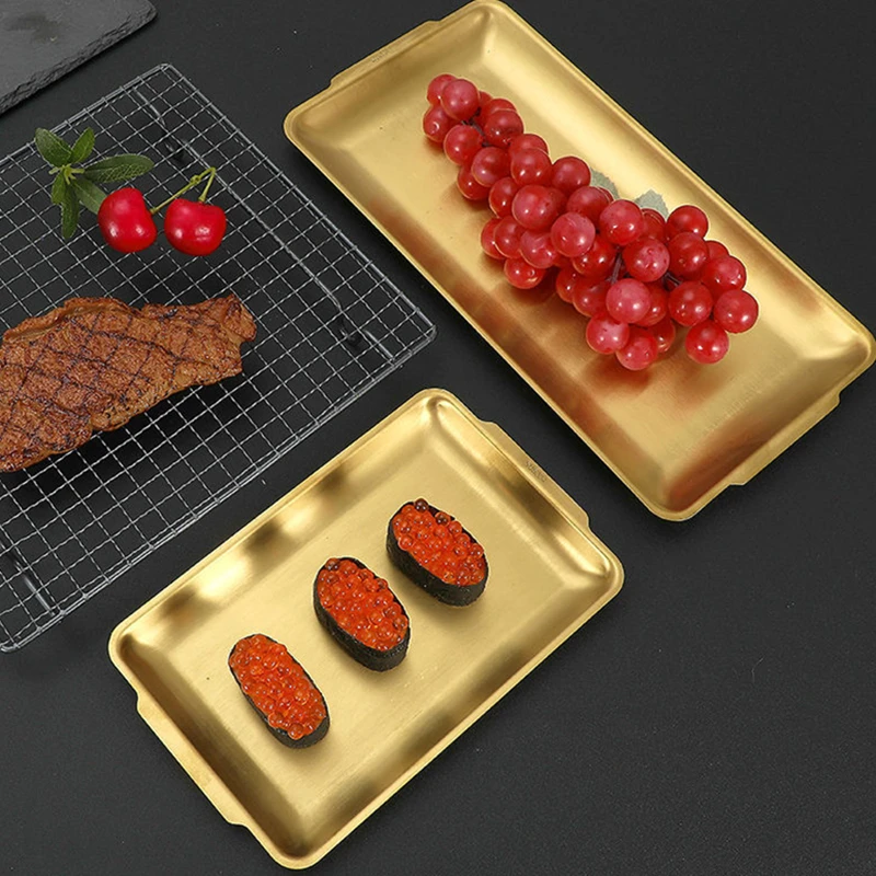 Stainless Steel Food Storage Tray Square Plate Snack Dessert Fruit Cake Bread Serving Pan Golden Home Kitchen Barbecue Dish
Stainless Steel Food Storage Tray Square Plate Snack Dessert Fruit Cake Bread Serving Pan Golden Home Kitchen Barbecue Dish