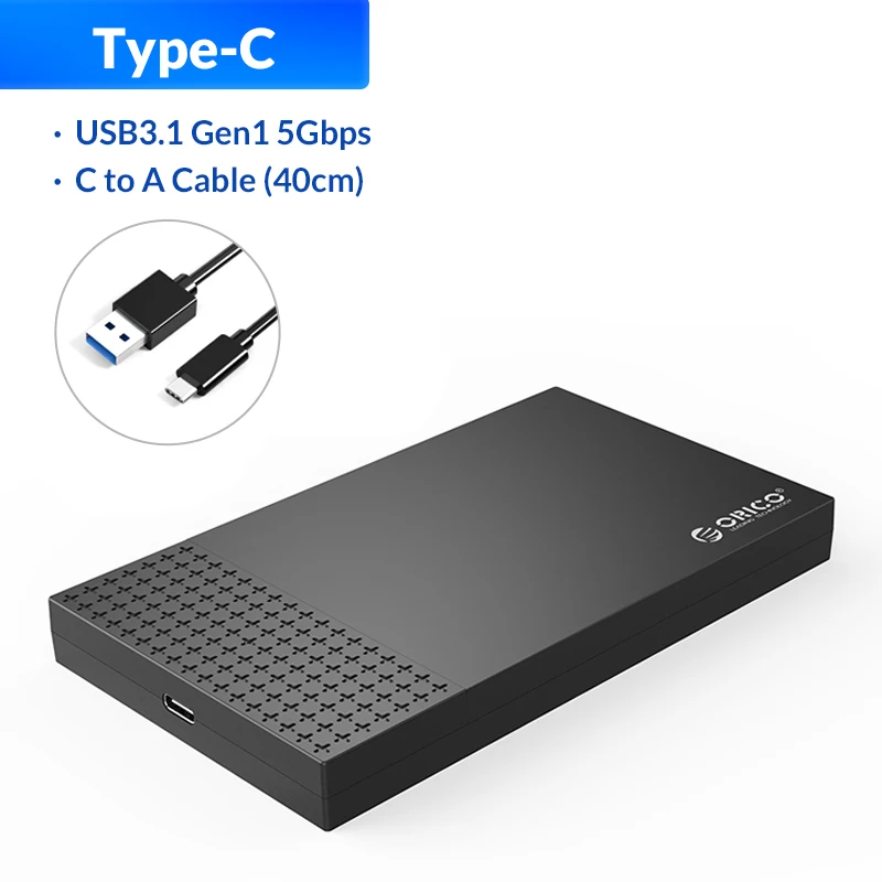 Чехол для внешнего жесткого диска ORICO SATA USB 2 5 Type C GEN1 дюйма портативный корпус