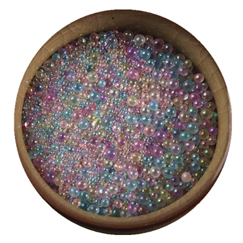 10g 0.4-3mm Mixed Sizes Mini Bubble Ball Bead Tiny Glass For UV Resin Epoxy Crafts Filling DIY Nail Art Decor Supplies - купить по
