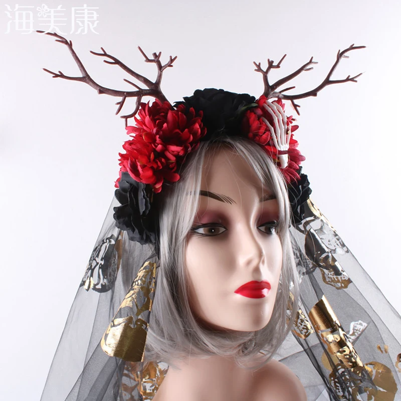 Haimeikang Halloween Headwear Branch Tree Headband Million Rose Hairband Veil Christmas Forest Party Antler Hair Accessories
Haimeikang Halloween Headwear Branch Tree Headband Million Rose Hairband Veil Christmas Forest Party Antler Hair Accessories
