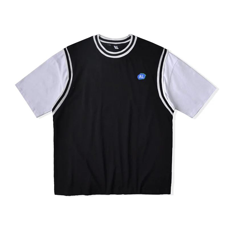Fake Two Short Sleeve T-shirt Male Ins Tide Brand Loose Summer Men Hip Hop Half Sleeve T-shirt
Fake Two Short Sleeve T-shirt Male Ins Tide Brand Loose Summer Men Hip Hop Half Sleeve T-shirt