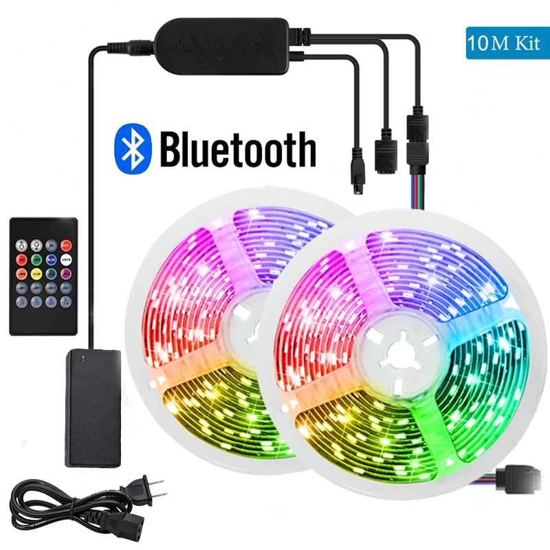 LED Strip Light 5m 10m 15m 20m RGB SMD 5050 DC12V 24V Tape Diode Flexible Ribbon Bluetooth Contoller Adapter Plug TV Backlight
LED Strip Light 5m 10m 15m 20m RGB SMD 5050 DC12V 24V Tape Diode Flexible Ribbon Bluetooth Contoller Adapter Plug TV Backlight