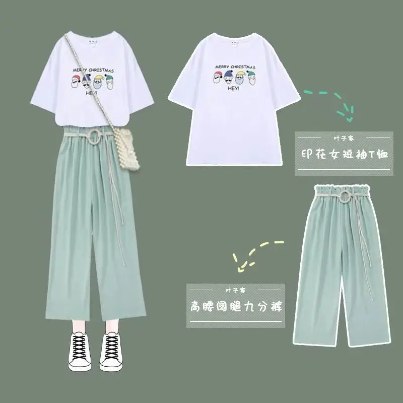 Крутой летний модный костюм 2021, Женский студенческий свободный костюм в Корейском стиле, футболка с короткими рукавами и широкие брюки до щ...
Крутой летний модный костюм 2021, Женский студенческий свободный костюм в Корейском стиле, футболка с короткими рукавами и широкие брюки до щ...