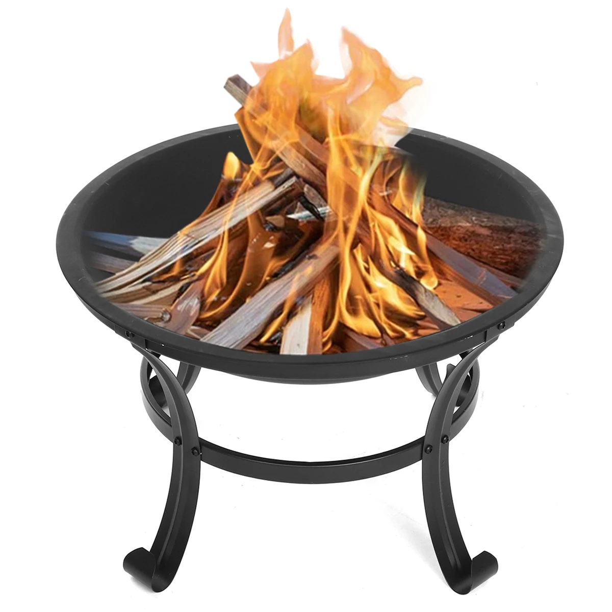 

BBQ Grill Outdoor Wood Burning Fire Pit Stove Garden Patio Wood Log Barbecue Grill Net Set Cooking Tools Brazier Stove for Xmas